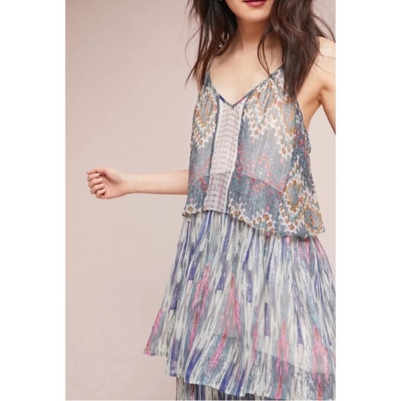 Meadow Rue Anthropologie Josie Tiered Dress sz 4 - Picture 2 of 15